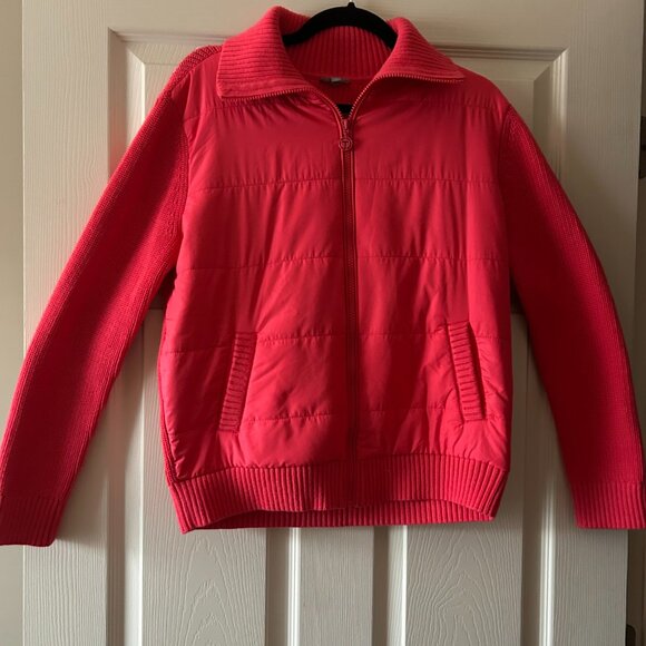 Talbots Quilted Full Zip Sweater Jacket Size Medium Outerwear - Picture 3 of 16